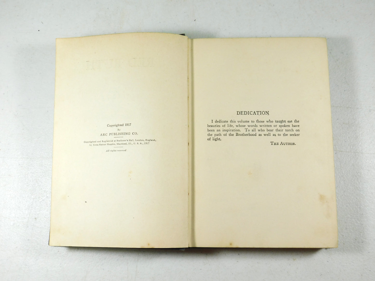 Vintage 1917 Red Ruth: The Birth of Universal Brotherhood by Anna Ratner Shapiro