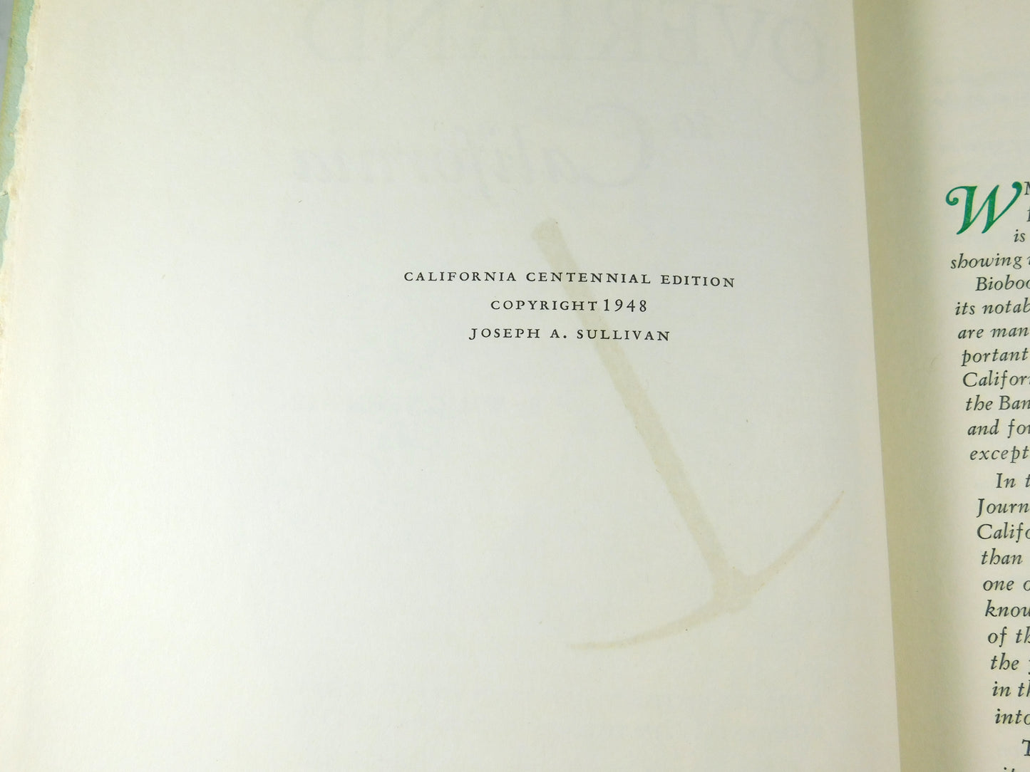 Vintage 1948 Overland to California by WM. G. Johnston