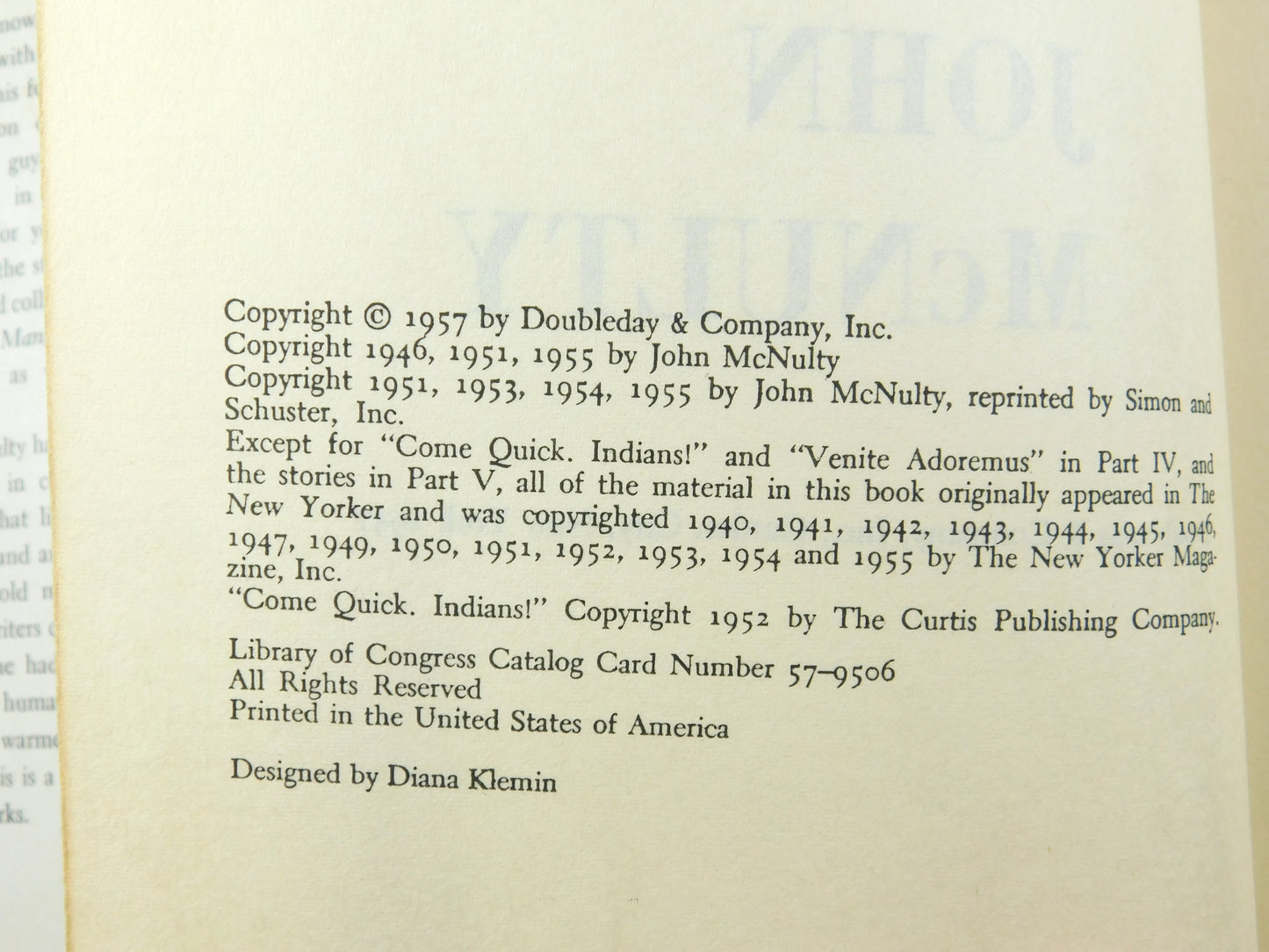 Vintage 1957 The Word of John McNulty Book