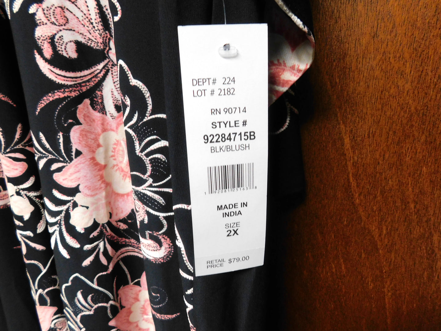 MSK Women Bell Sleeve Floral Black Dress