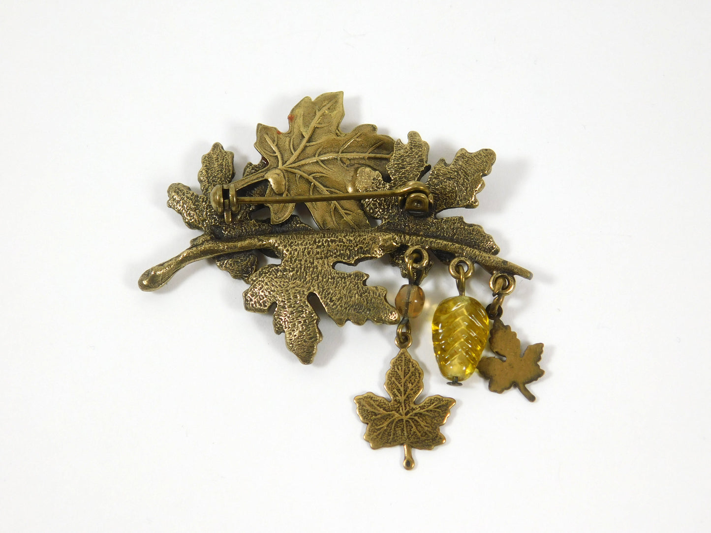 Vintage Maple Leaf and Pinecone Brooch Pin