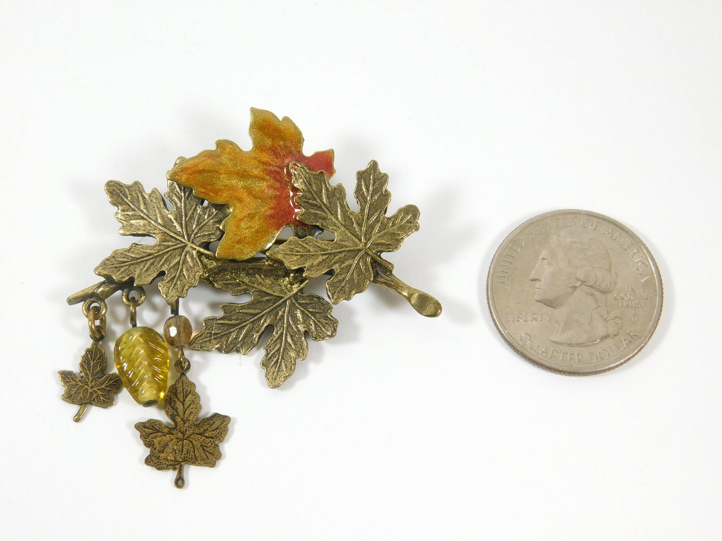 Vintage Maple Leaf and Pinecone Brooch Pin