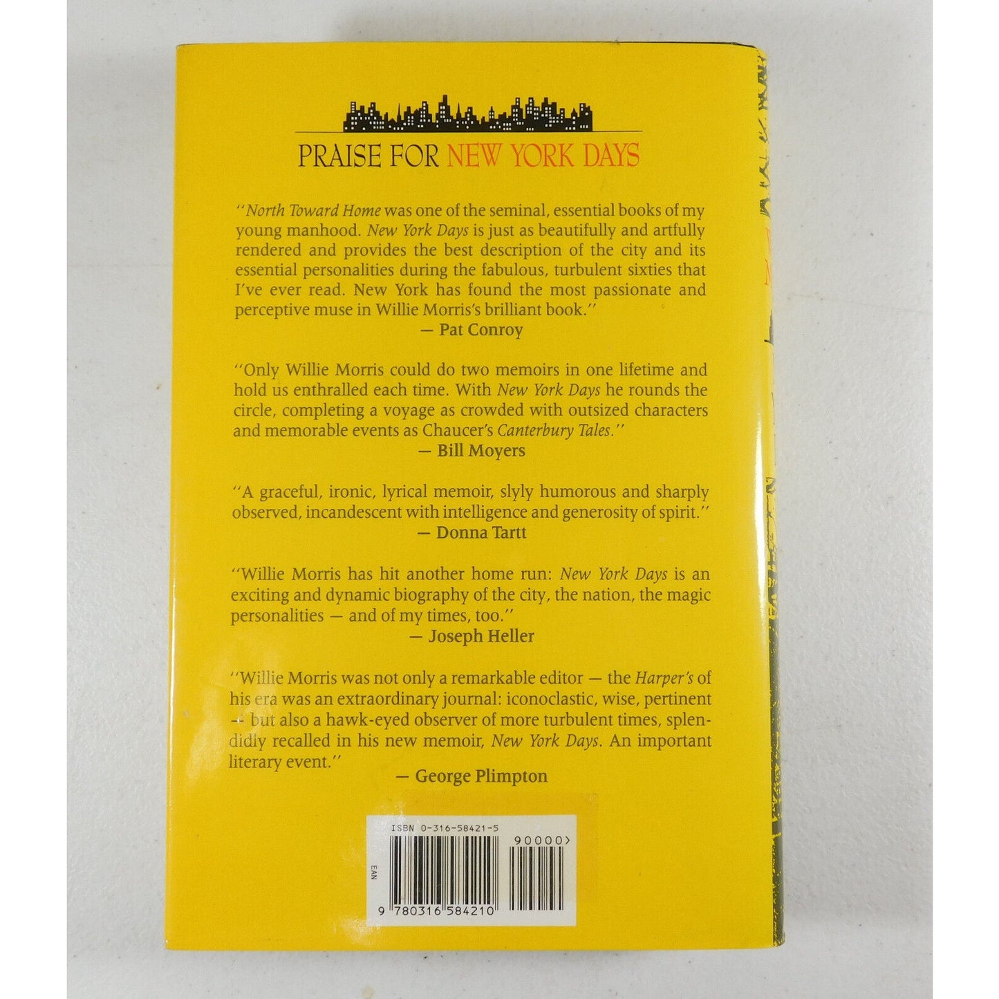New York Days by Willie Morris (1993, Hardcover)