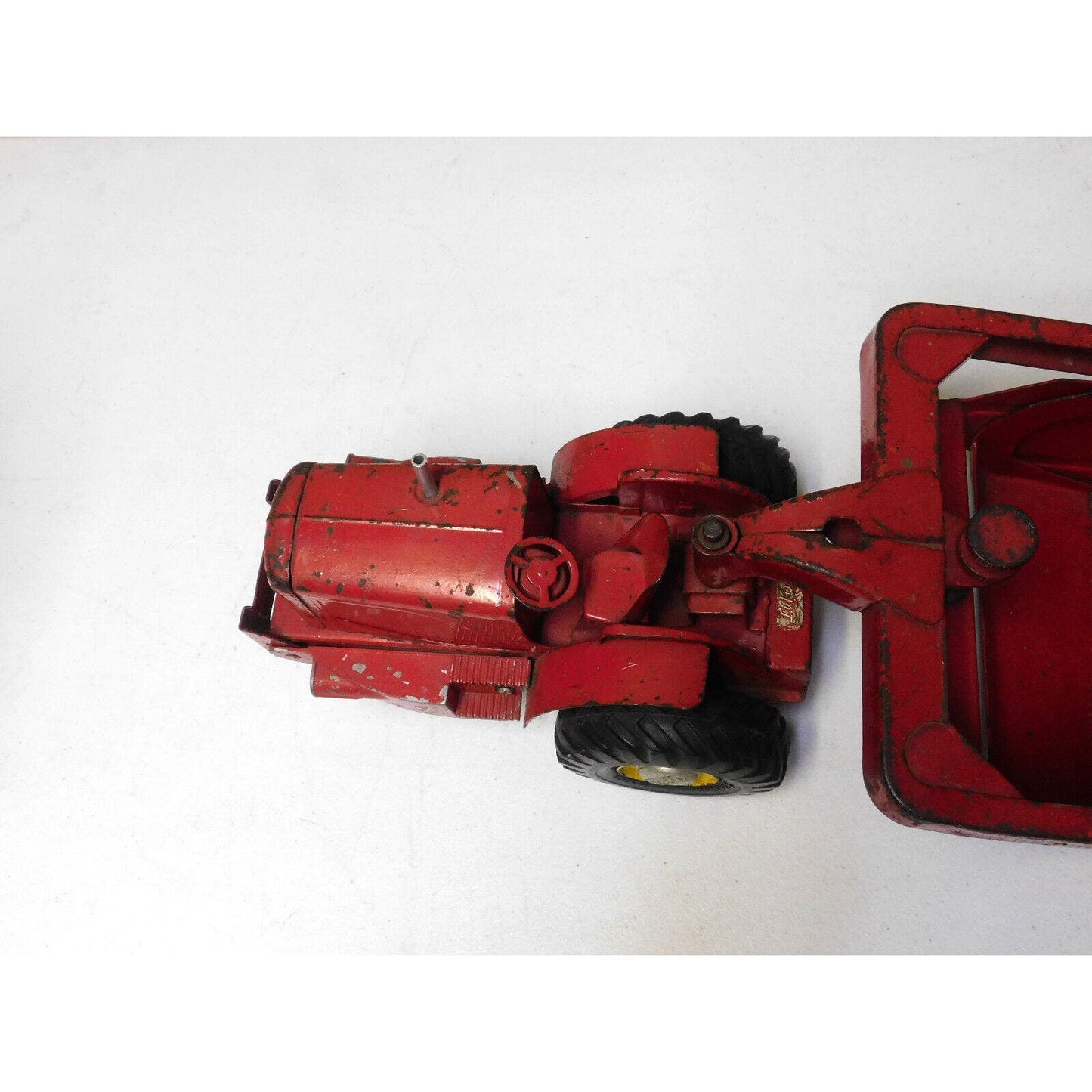 Vintage Red Heiliner Pressed Steel Earth Mover Scraper