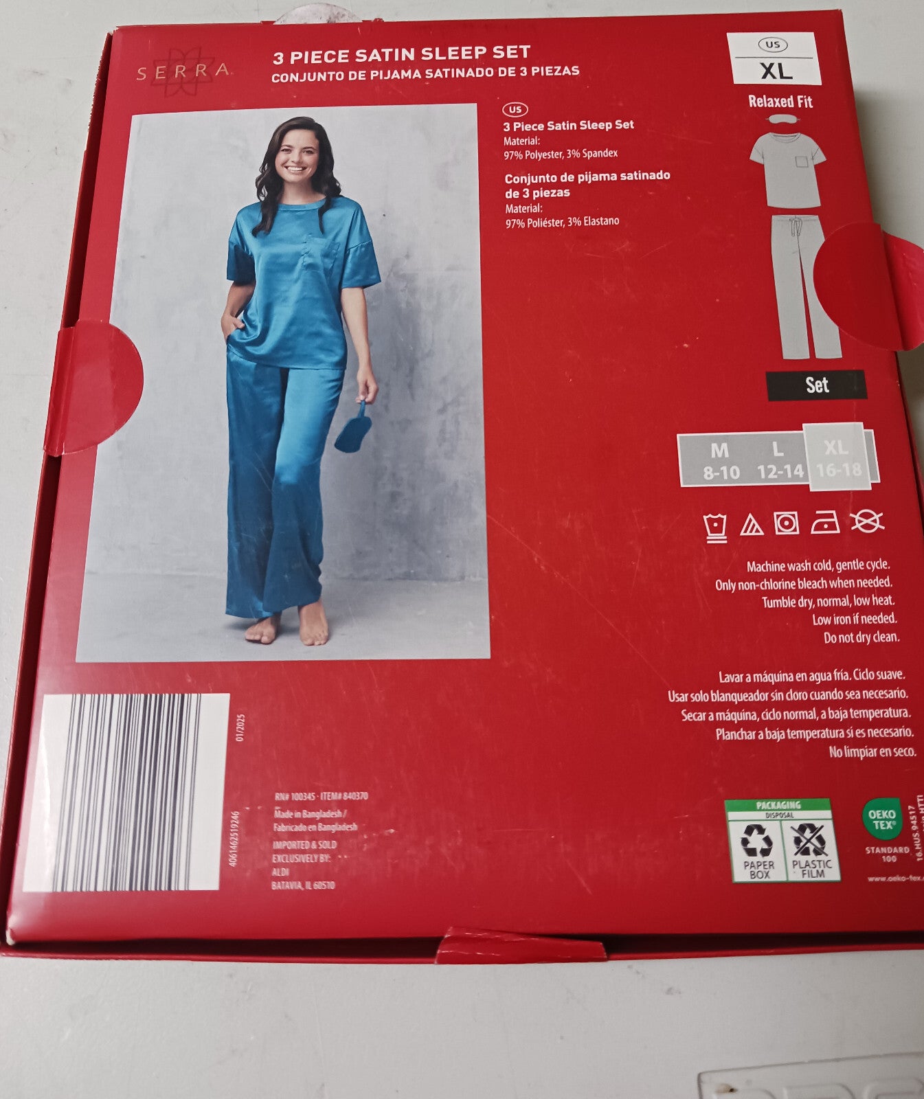 Serra 3 Piece Satin Sleep Set XL