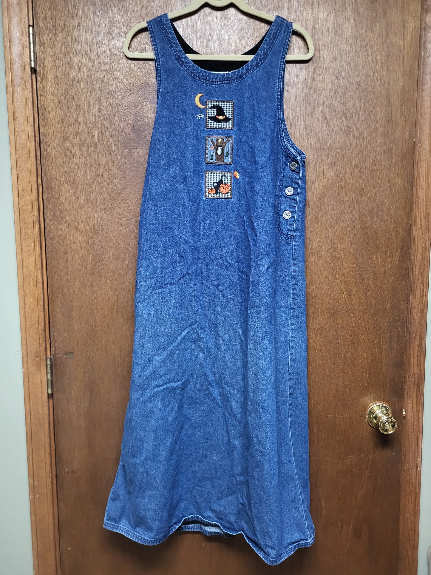 White Stag Halloween Denim Maxi Overall Dress Size S (4/6)