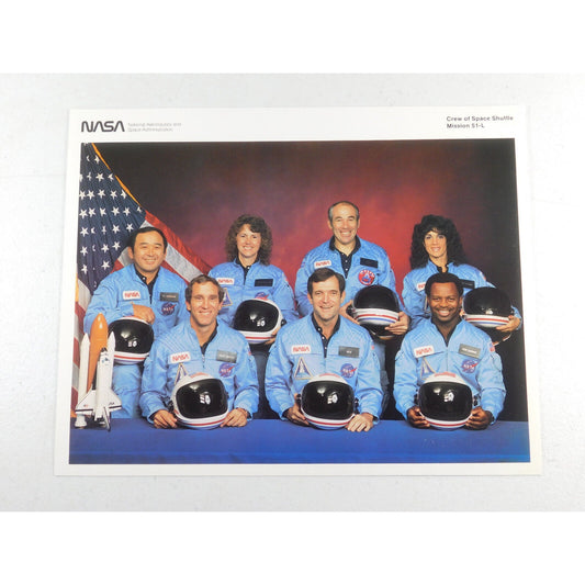 Vintage NASA Photo Print "Crew of Space Shuttle Mission 51-L" 8 x 10 Picture