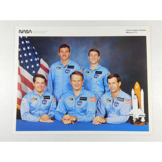 Vintage NASA Photo Print "Crew of Space Shuttle Mission 51-J" 8 x 10 Picture