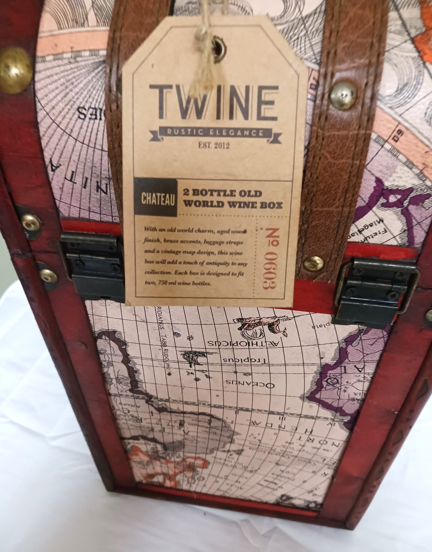 Twine 2 Bottle Old World Wine Box