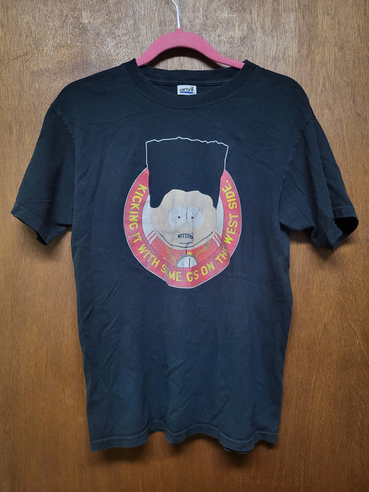 Black South Park Cartman "Kicking It With Some G's on the West Side" T-Shirt M