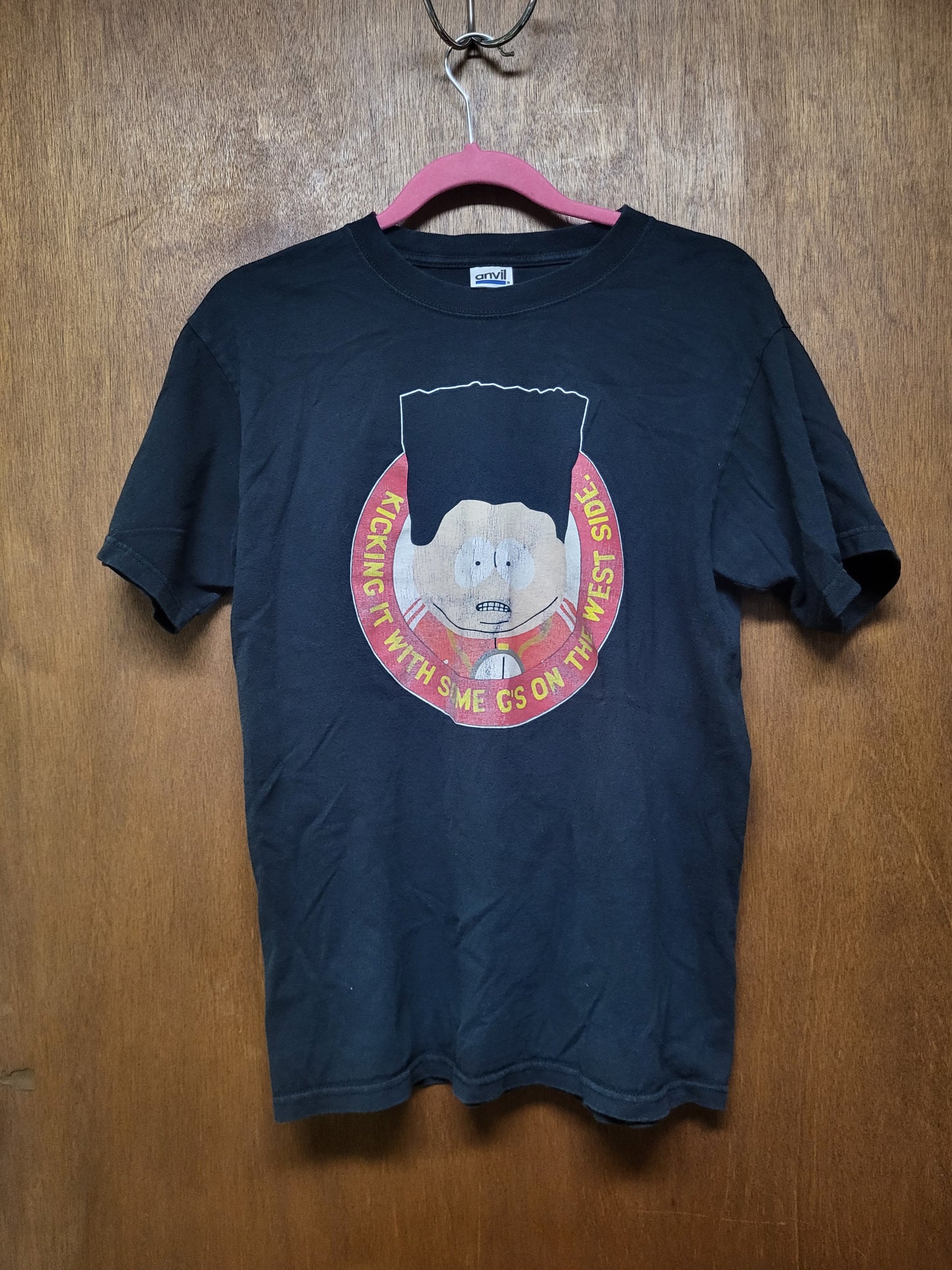 Black South Park Cartman "Kicking It With Some G's on the West Side" T-Shirt M