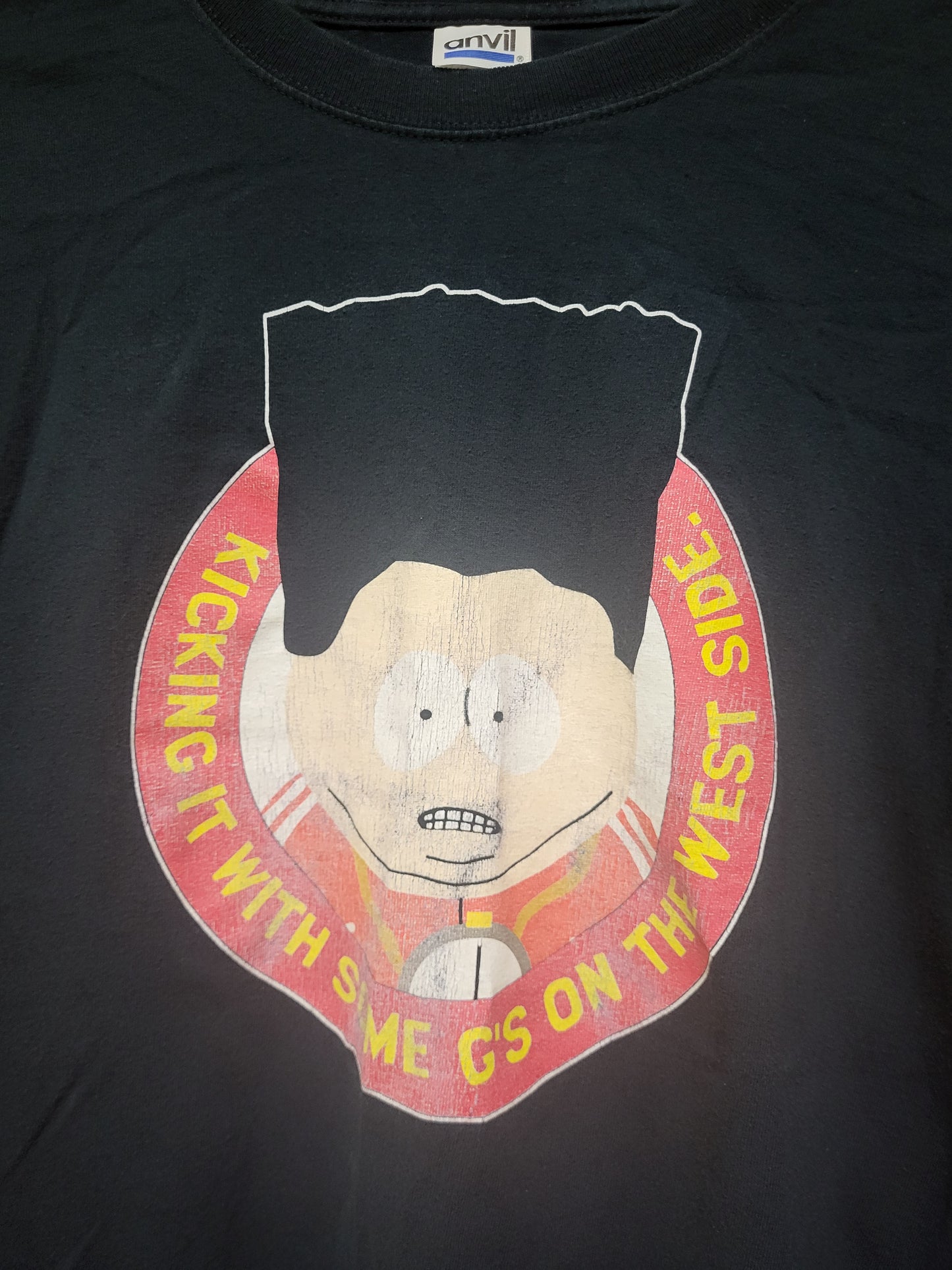 Black South Park Cartman "Kicking It With Some G's on the West Side" T-Shirt M