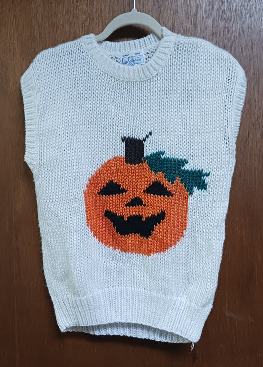 Windcrest Vintage Hand Knit Pumpkin Sweater Vest