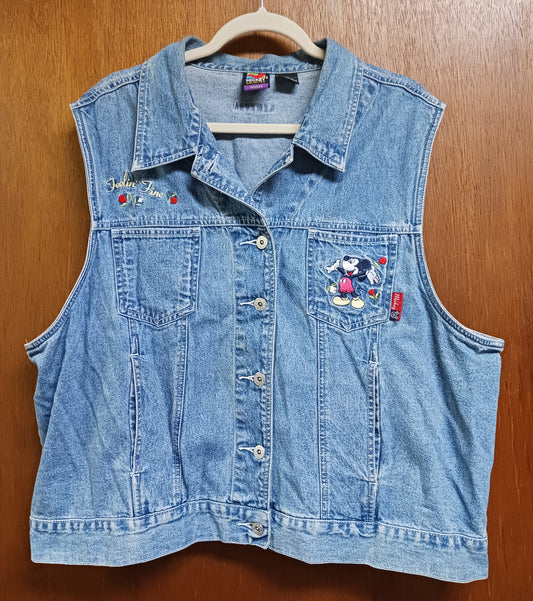 Mickey Unlimited Feelin' Fine Denim Vest Size 3XL