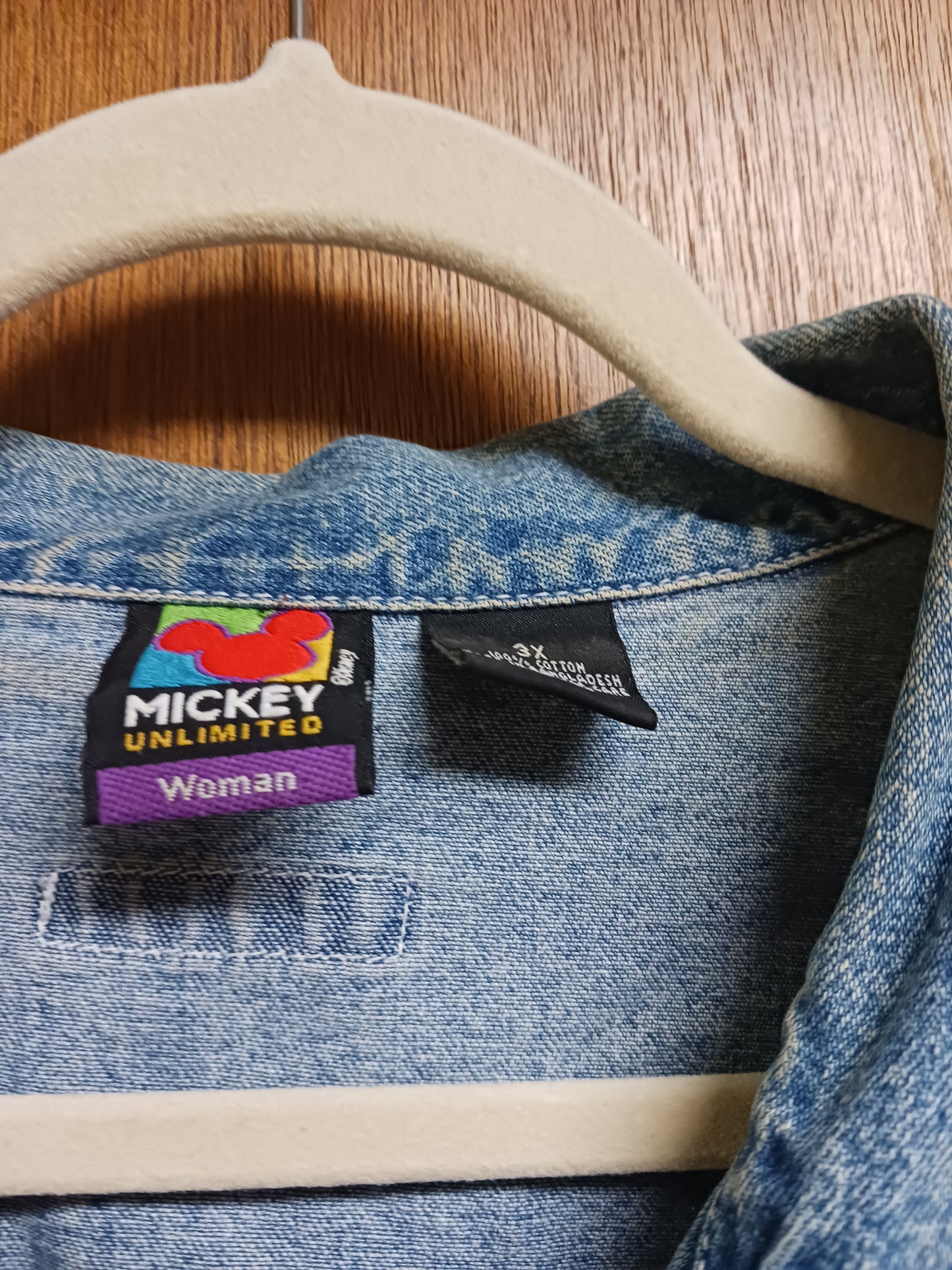 Mickey Unlimited Feelin' Fine Denim Vest Size 3XL