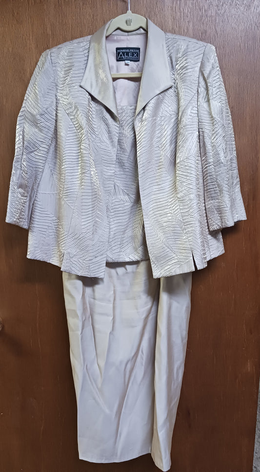 Alex Evenings Gold Dress and Jacket 14 Womens Petite