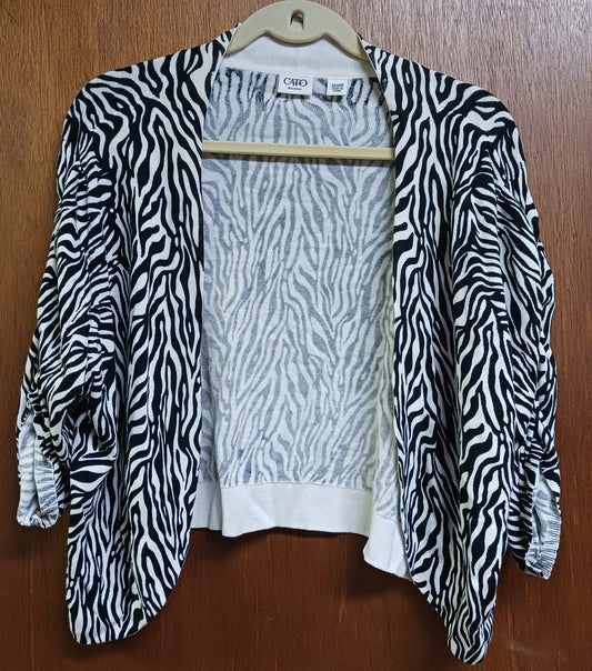 Cato Short Sleeve Animal Print Cardigan Sweater Size 22/24W