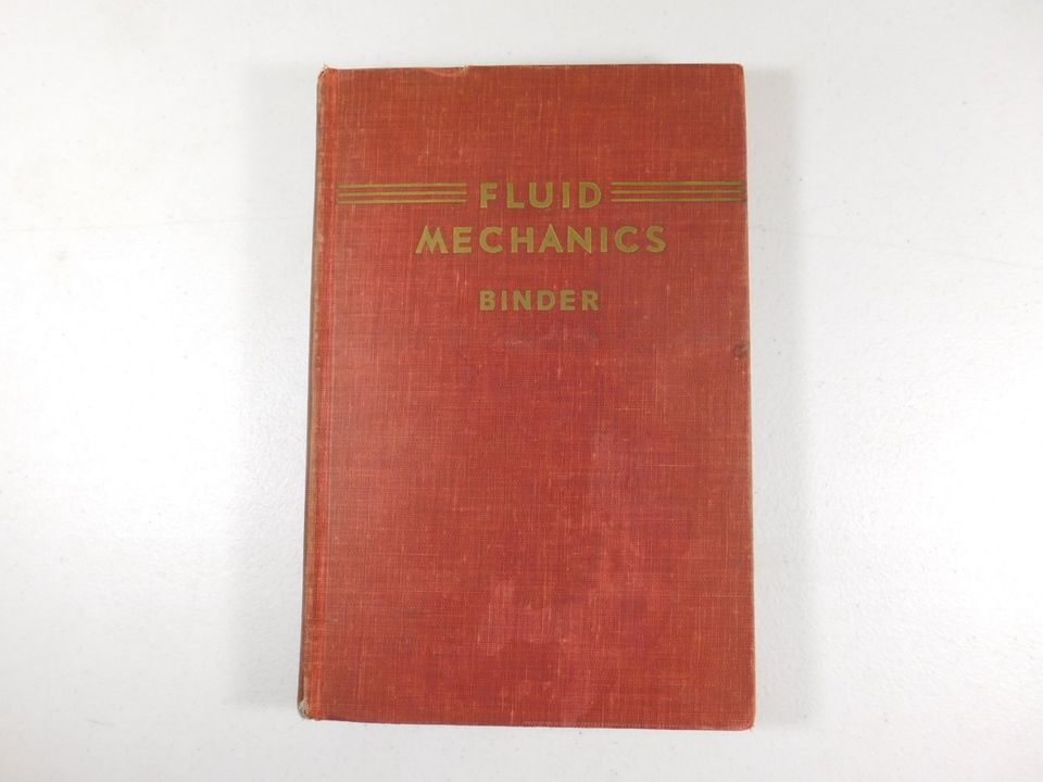 Vintage 1943 Fluid Mechanics Binder Book