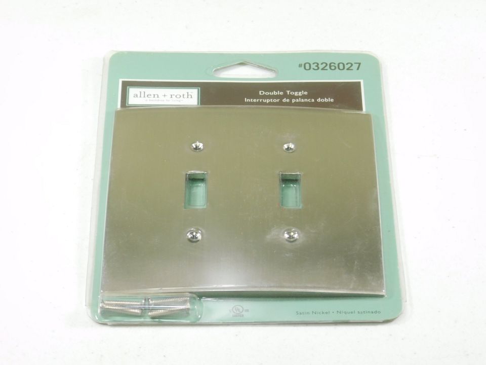 Allen Roth Double Toggle Satin Nickel Light Switch Cover Wallplate