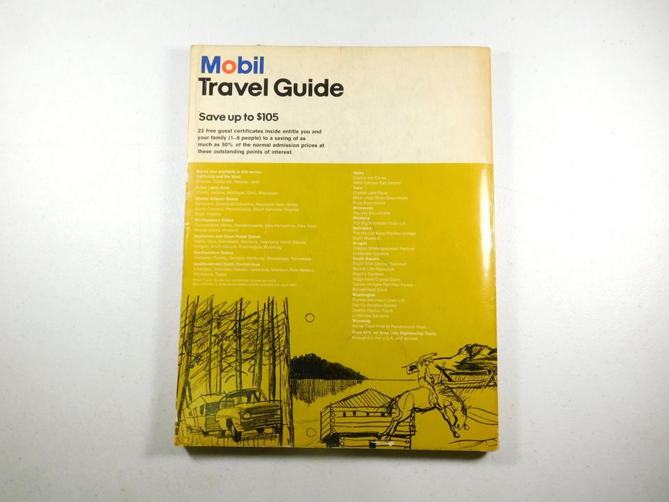 Vintage 1969 Mobil Travel Guide Northwest and Great Plains States