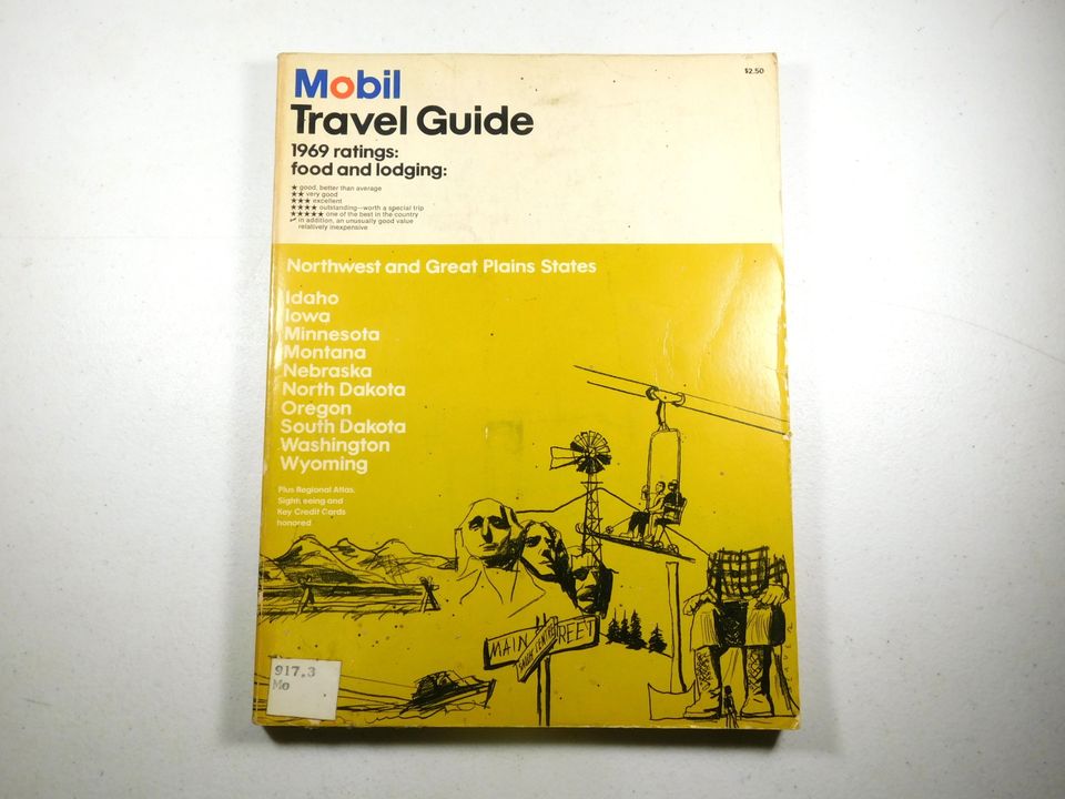 Vintage 1969 Mobil Travel Guide Northwest and Great Plains States