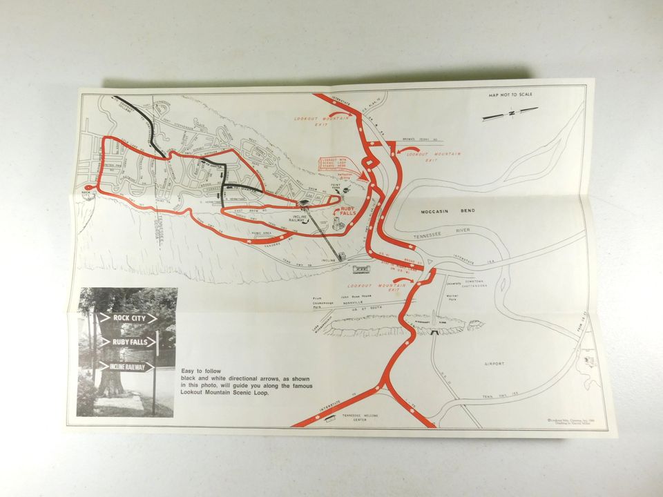 Vintage 1969 Lookout Mountain Map