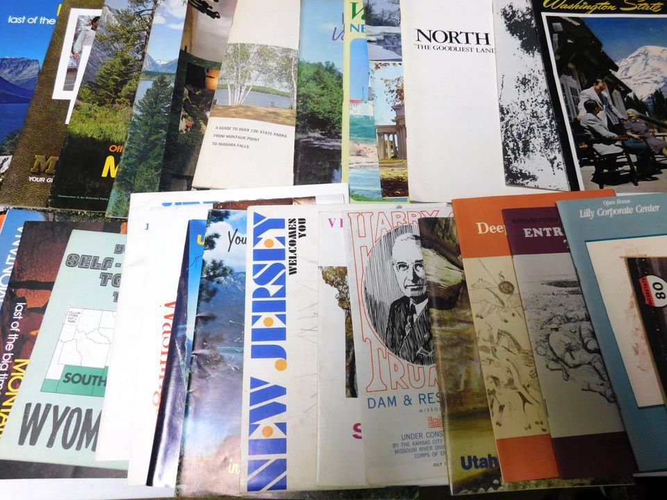 Lot of Over 50 Vintage US State Travel Guide Books