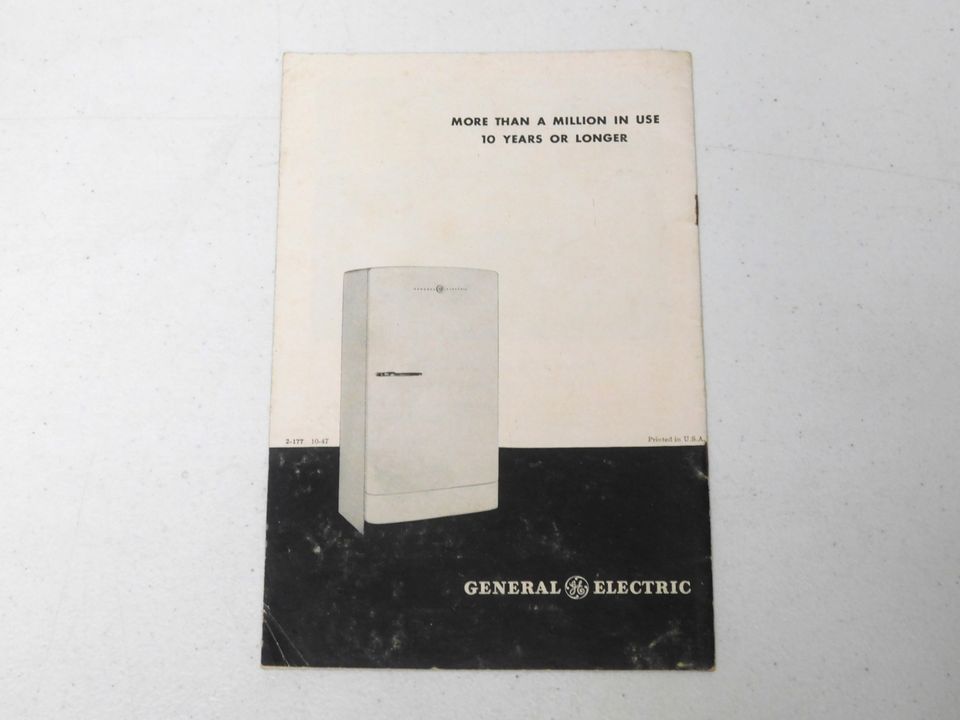 Vintage You and Your New General Electric Refrigerator Book Cookbook