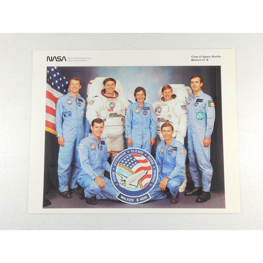 Vintage NASA Photo Print "Crew of Space Shuttle Mission 61-B" 8 x 10 Picture