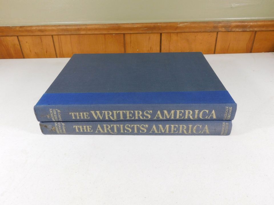 5 Vintage American Heritage History Books - Artists Writers, Rise to World Leadership, Automobiles