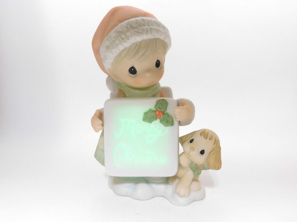 Precious Moments Merry Christmas Happy New Year Light Up Enesco Figurine 4003165