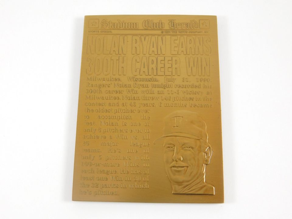 1991 Nolan Ryan Topps Stadium Club Charter Member Metal Card