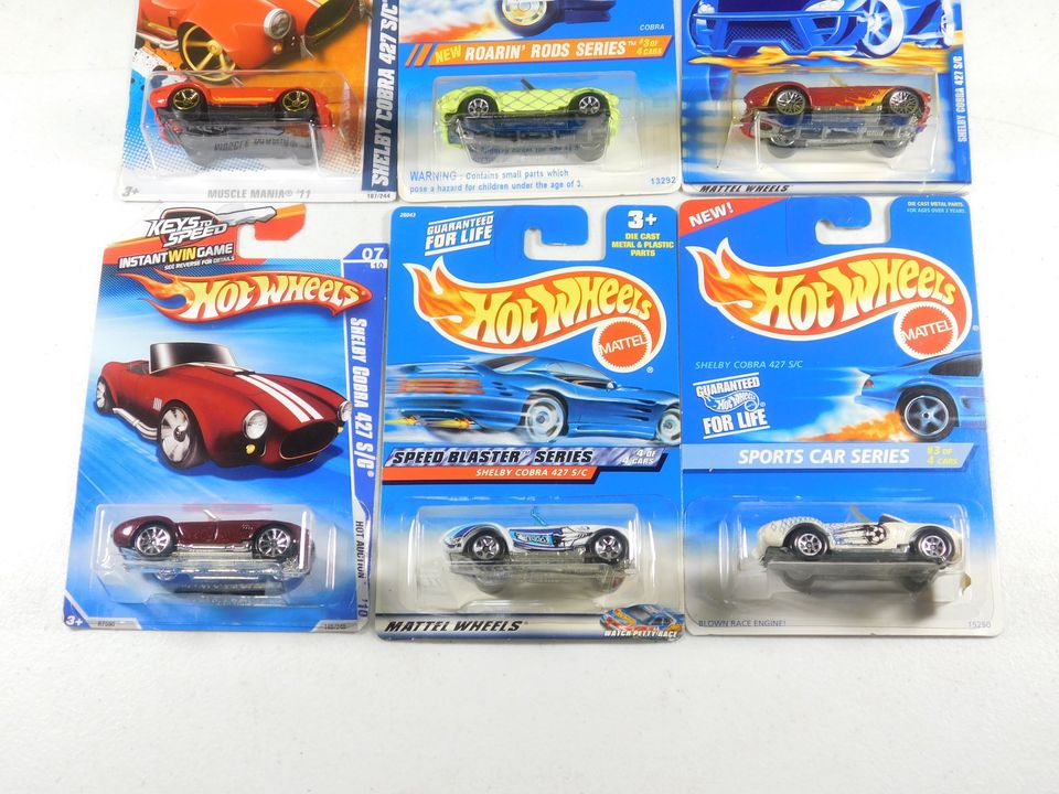 6 Hot Wheels Shelby Cobra 427 S/C Cars