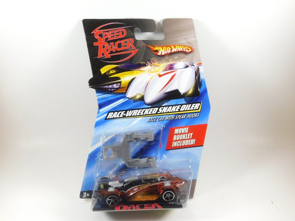 Hot Wheels Speed Racer Race-Wrecked Snake Oiler Race Car with Spear Hooks