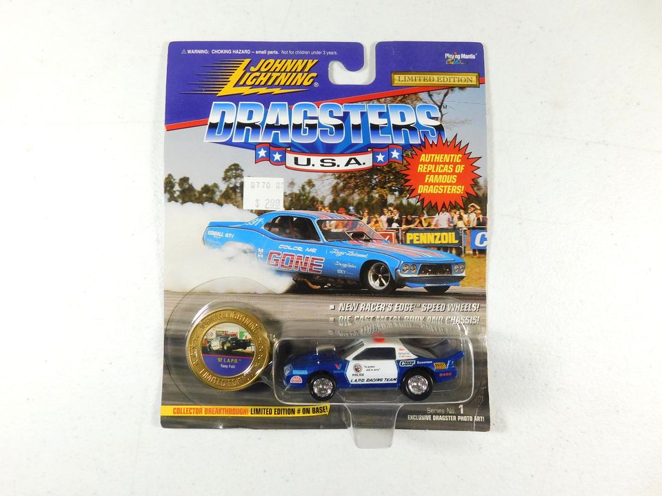 3 Johnny Lightning '92 L.A.P.D. Tony Foti Dragsters USA Cars