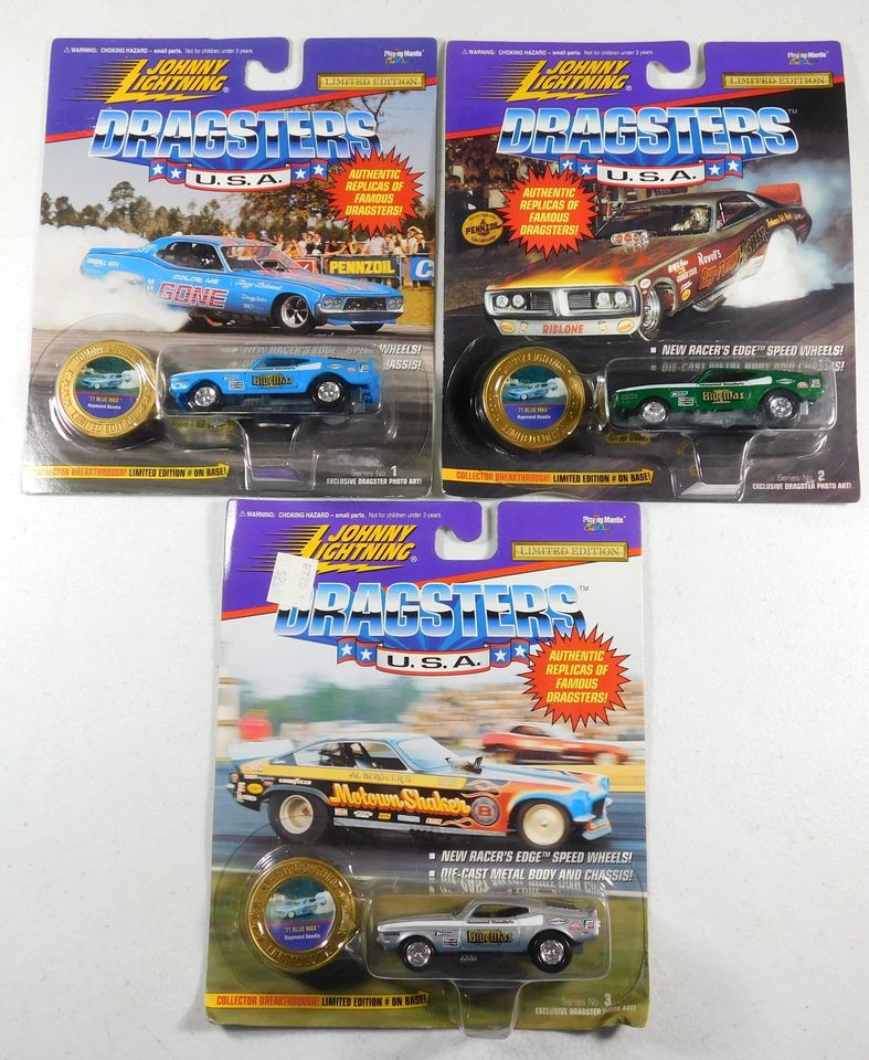 3 Johnny Lightning '71 Blue Max Raymond Beadle Dragsters USA Cars