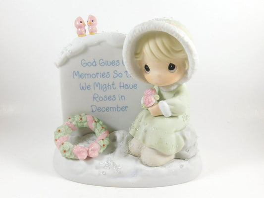 Precious Moments God Gives Us Memories So That We Might Have Roses In December Enesco Figurine