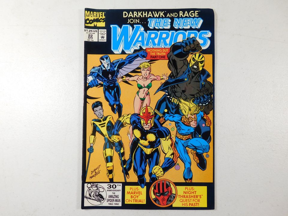 1992 Marvel The New Warriors Nothing But The Truth Part One #22 Apr Comic Book