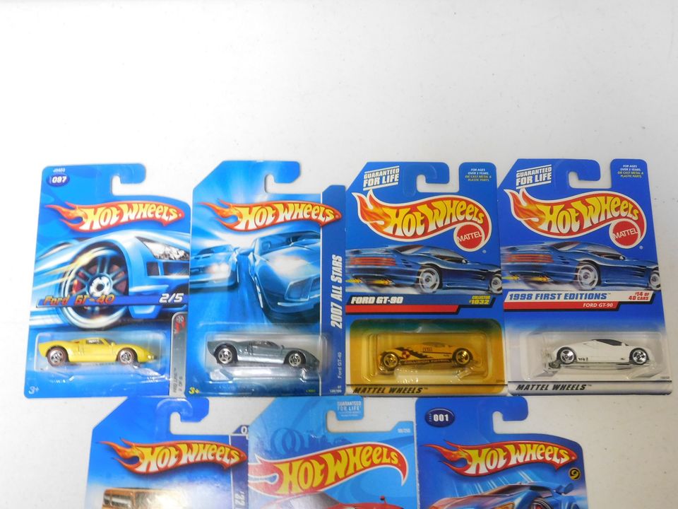 7 Ford Hot Wheels Cars GT-40, GT-90, Shelby Cobra Concept