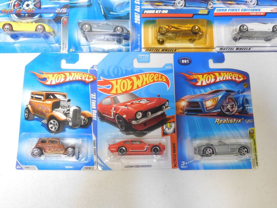 7 Ford Hot Wheels Cars GT-40, GT-90, Shelby Cobra Concept