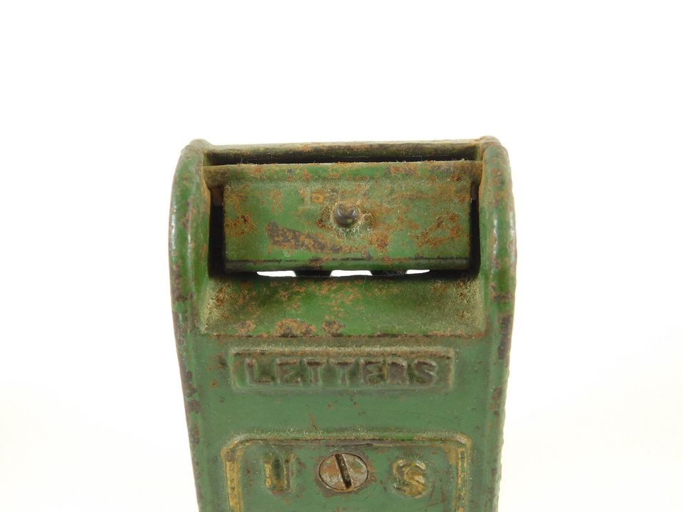 Vintage Green US Mail Green Metal Bank