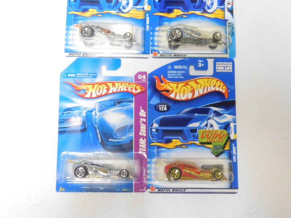 4 Hot Wheels Surf Crate Cars Color Variants