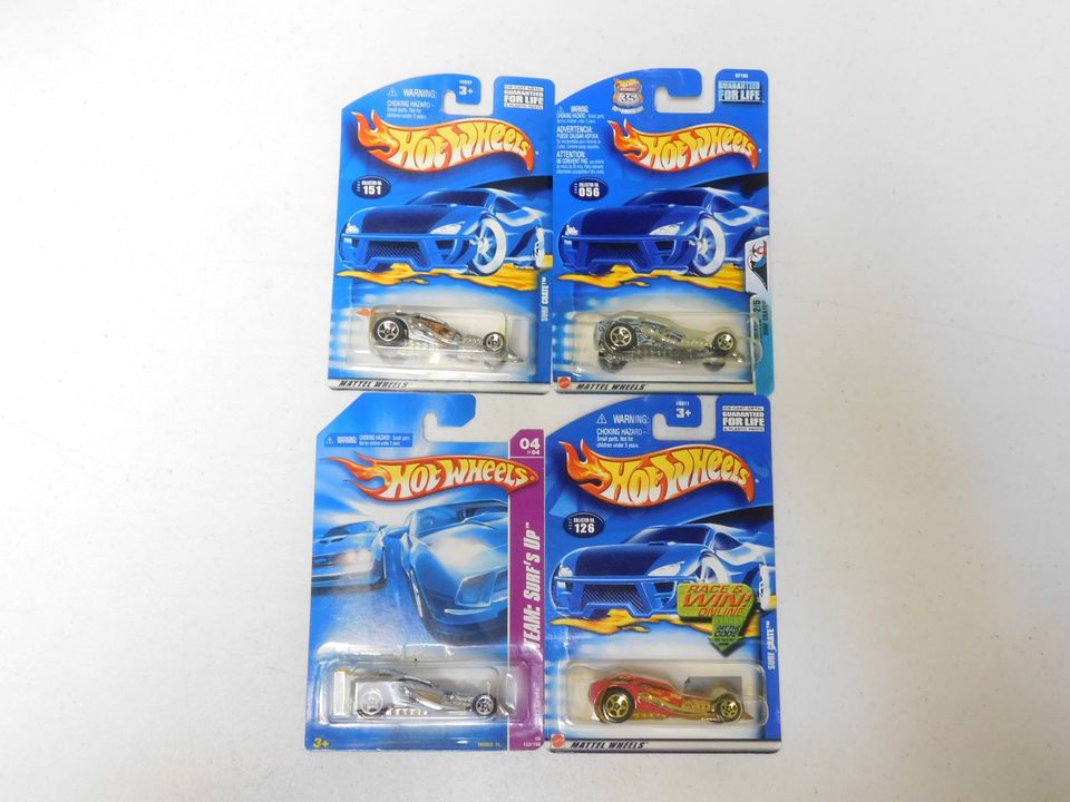 4 Hot Wheels Surf Crate Cars Color Variants