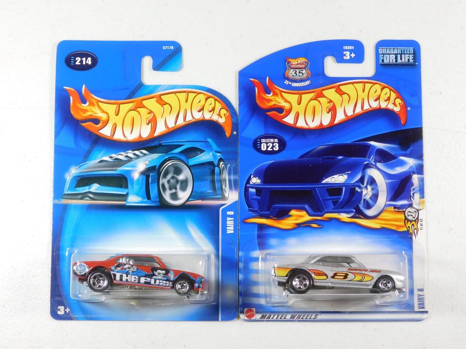 2 Hot Wheels Vairy 8 Cars #214 The Fuzz and #023 Ralph's Ride