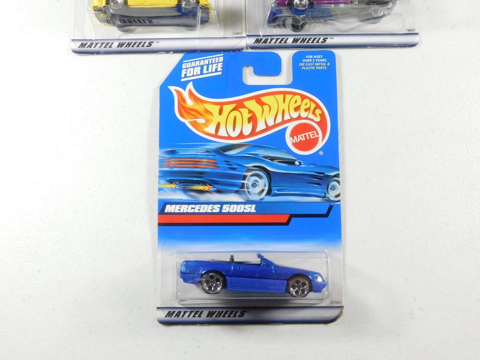 3 Hot Wheels Mercedes Cars - C-Class, 540K, 500SL