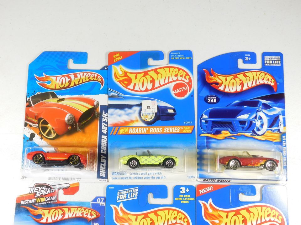 6 Hot Wheels Shelby Cobra 427 S/C Cars