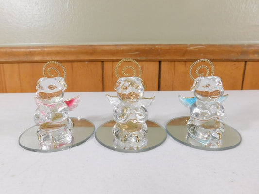 Crystal Angel Pig Card Photo Holders