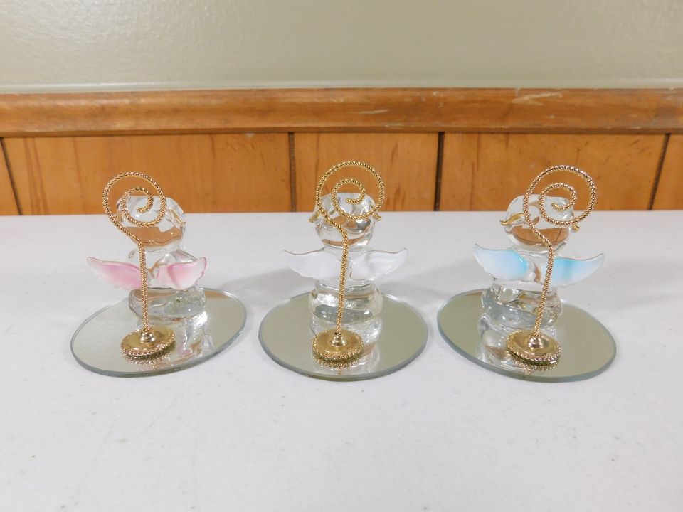 Crystal Angel Pig Card Photo Holders