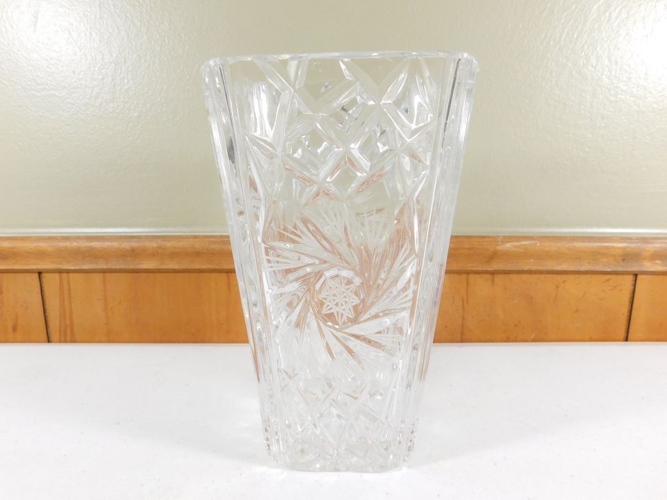 Star of David Cut Glass Crystal Vase