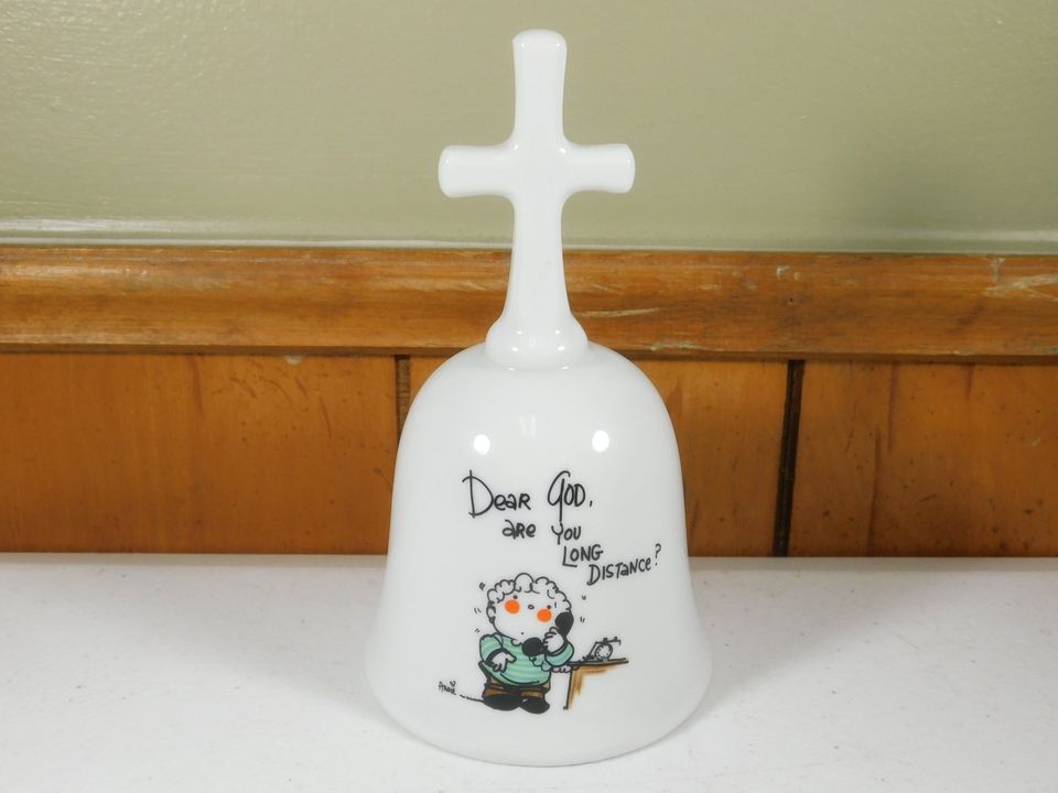 Vintage Enesco Bell Dear God Are You Long Distance?